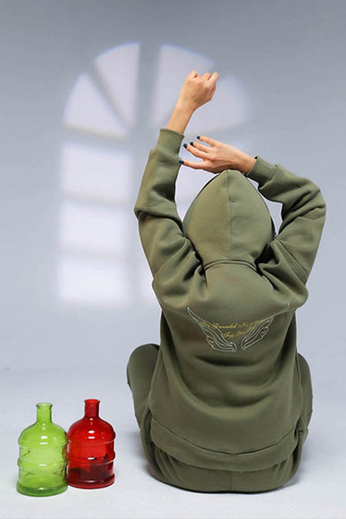 Stay Grounded Olive Hoodie