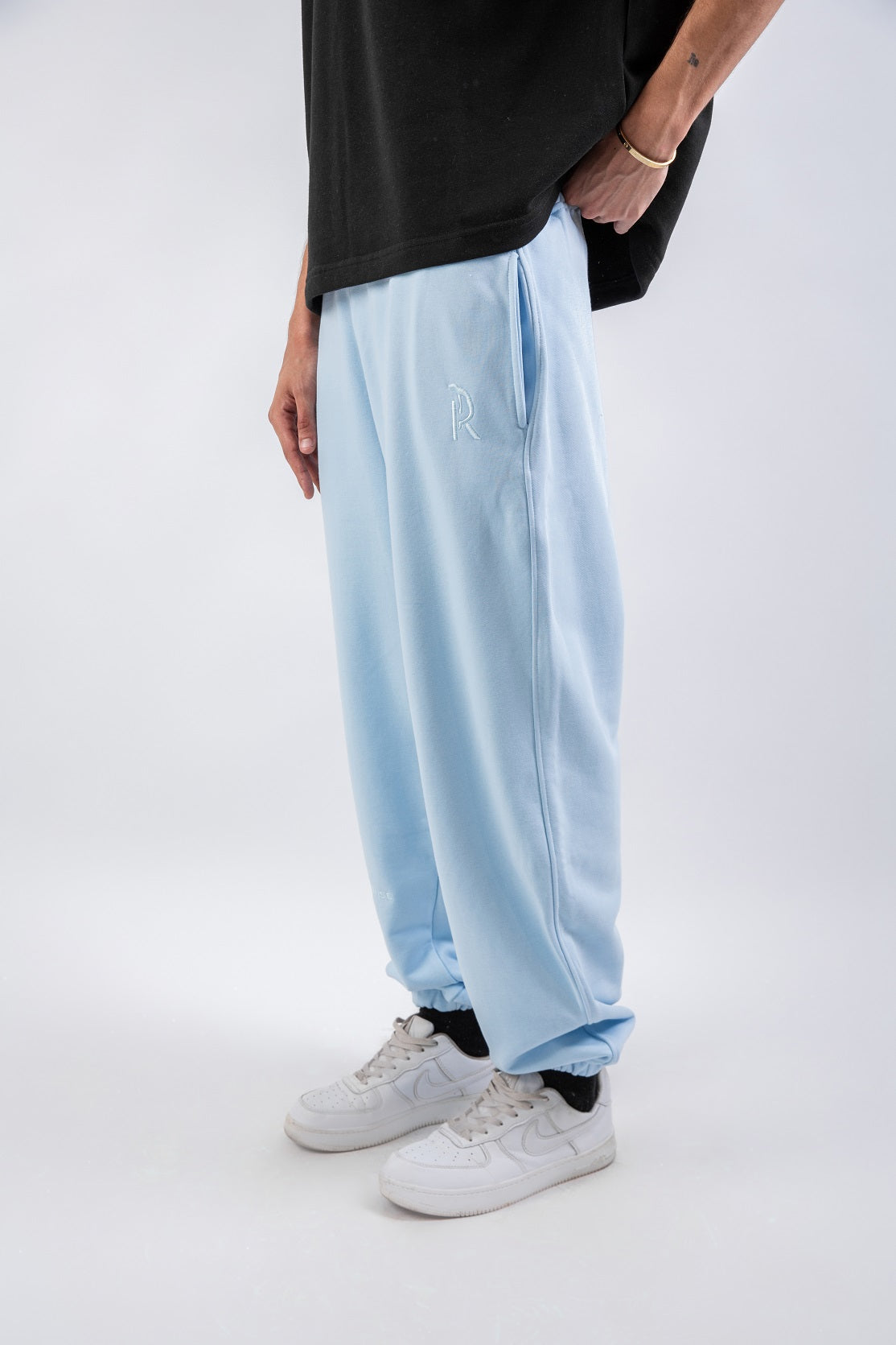 Loose Drawstring Sweatpants-Denim Dream