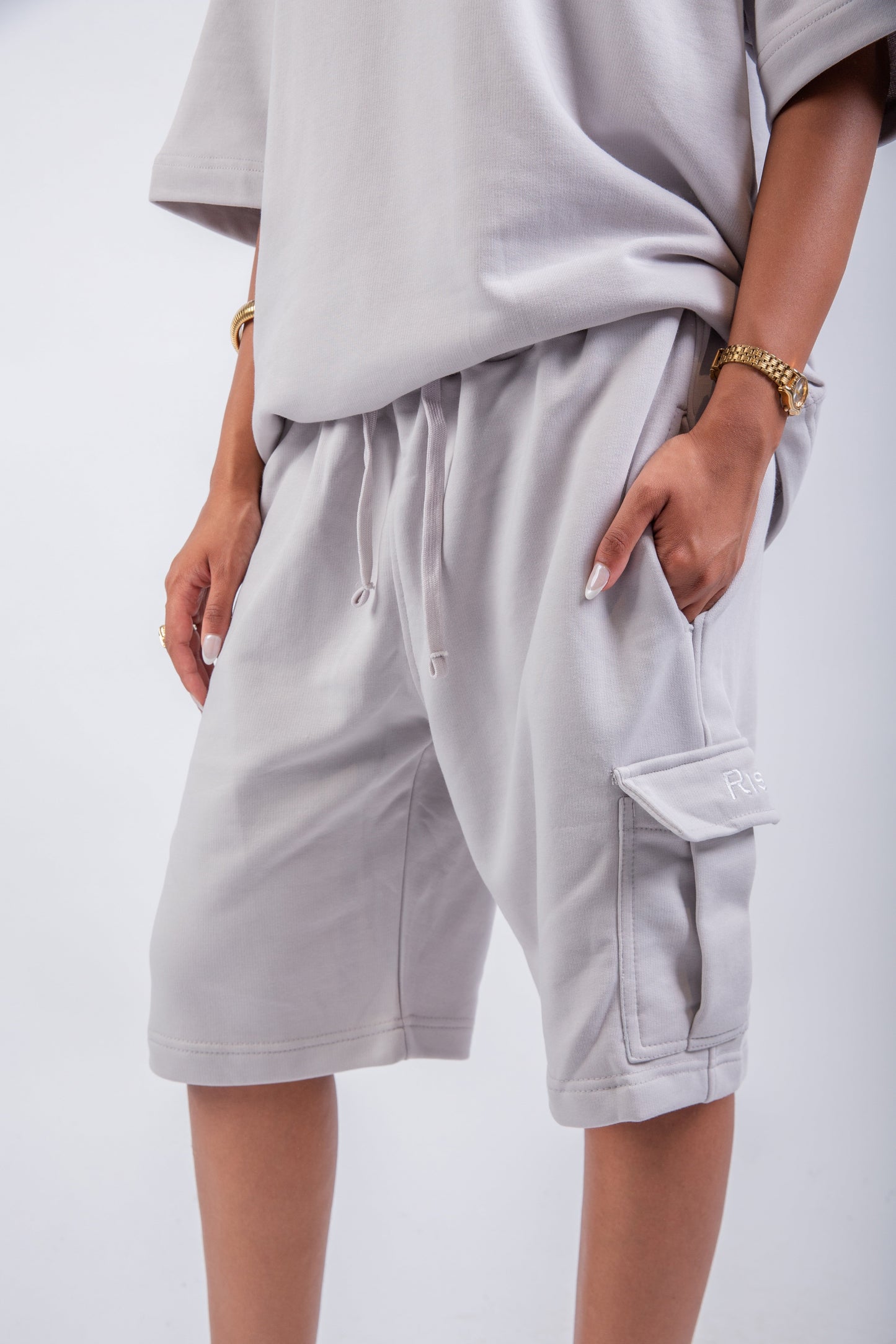 Limited Edition Shorts & Long Sleeve T-shirt-Silver Set