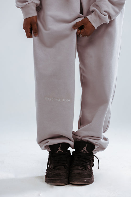 Loose Drawstring Sweatpants-Silver Lining