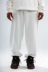 Loose Drawstring Sweatpants-White