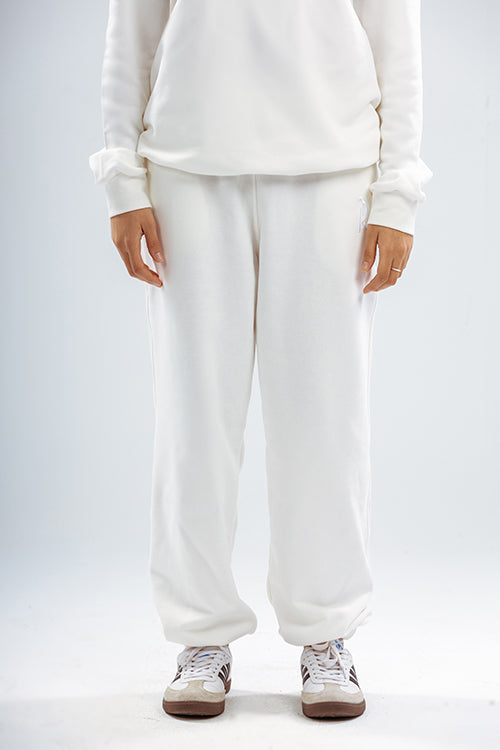 Loose Drawstring Sweatpants-White