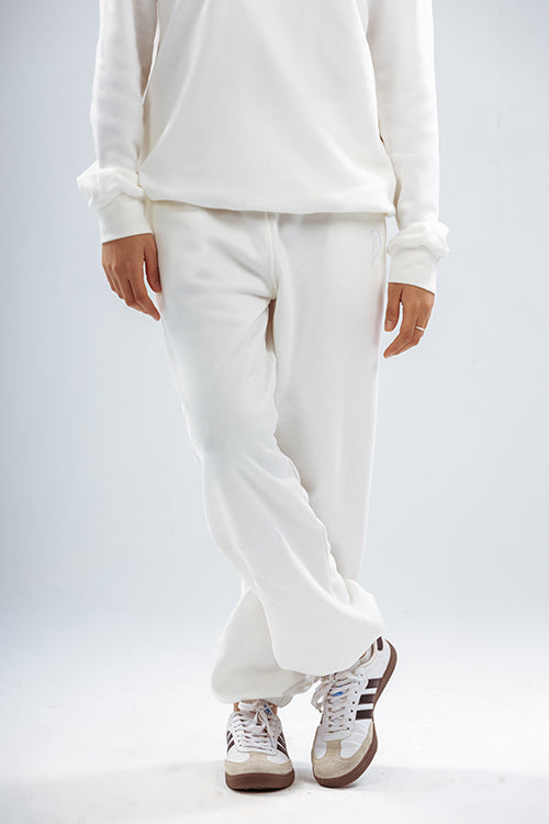 Loose Drawstring Sweatpants-White