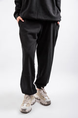 Loose Drawstring Sweatpants-Black